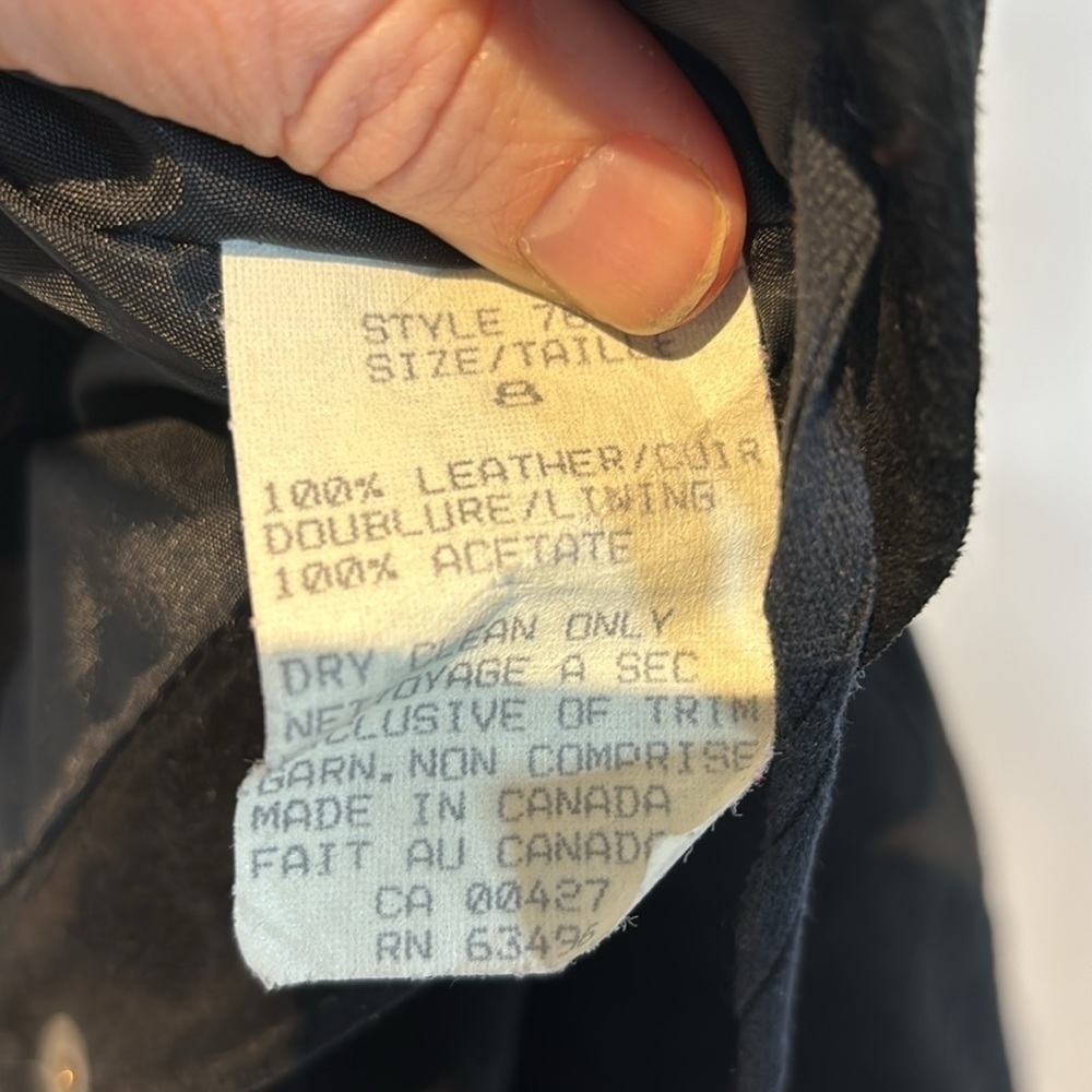 Vintage Harry Rosen black suede pencil skirt size 8 - Picture 7 of 7